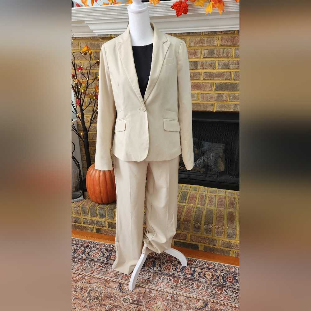 New York & Company Beige Suit Set